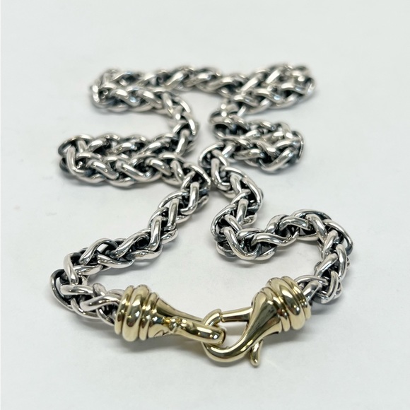 David Yurman Jewelry - David Yurman 14K Gold Clasp 6MM Wheat Chain Necklace .925